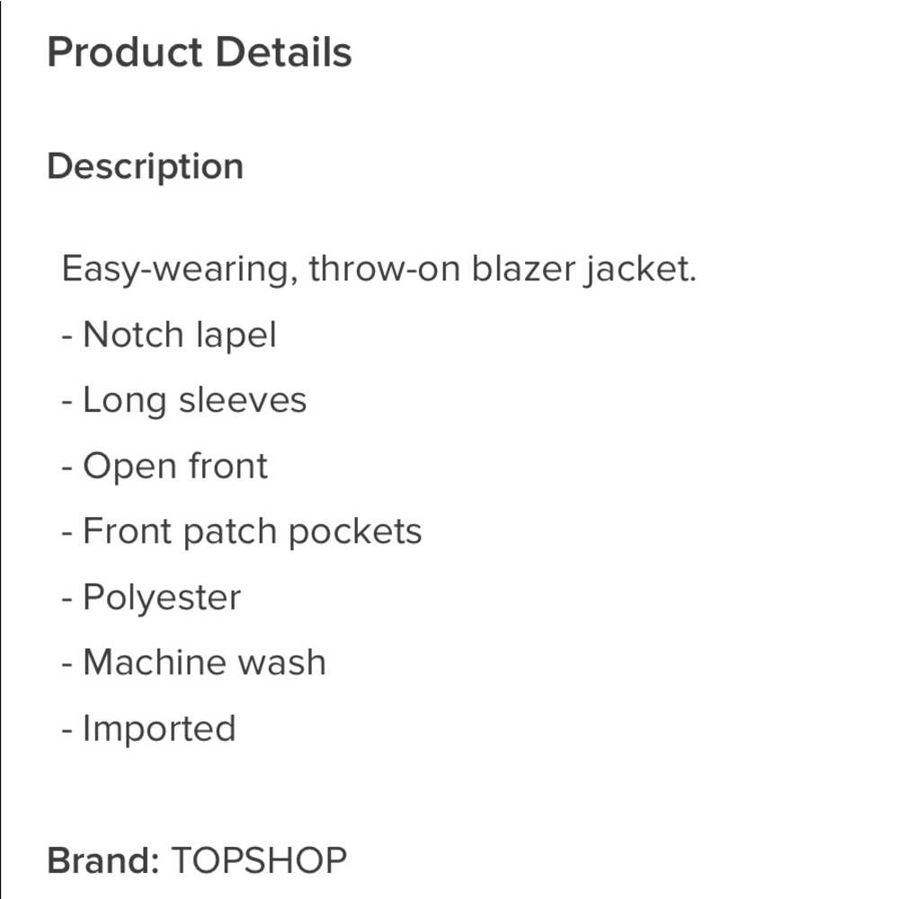 Topshop Black Blazer Jacket - Picture 5 of 5